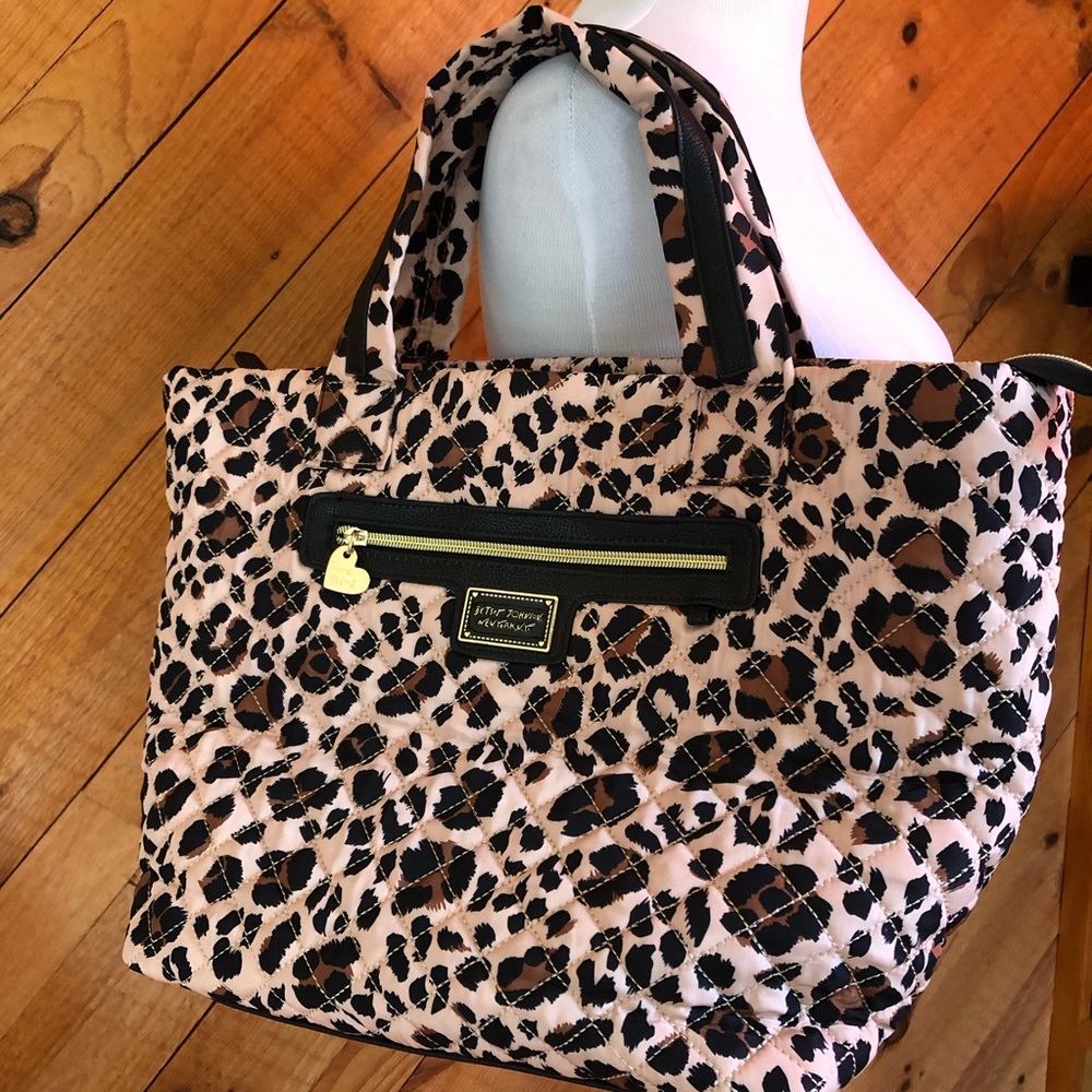 Betsey Johnson Quilted Leopard Print Bag